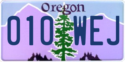 OR license plate 010WEJ