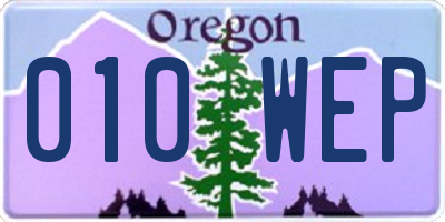 OR license plate 010WEP