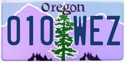 OR license plate 010WEZ