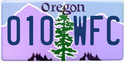 OR license plate 010WFC