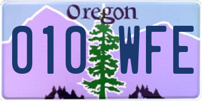 OR license plate 010WFE
