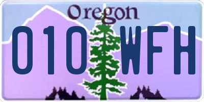 OR license plate 010WFH