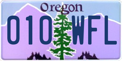 OR license plate 010WFL