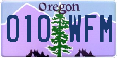 OR license plate 010WFM