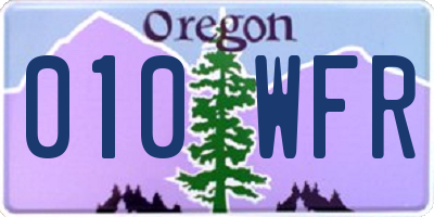 OR license plate 010WFR