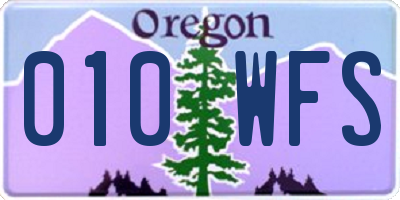 OR license plate 010WFS