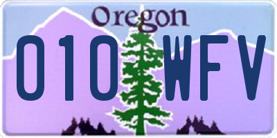 OR license plate 010WFV