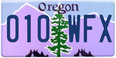 OR license plate 010WFX
