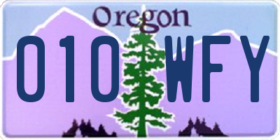 OR license plate 010WFY