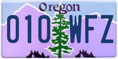 OR license plate 010WFZ
