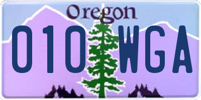 OR license plate 010WGA