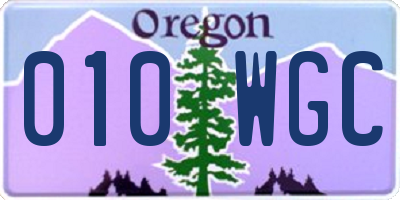 OR license plate 010WGC