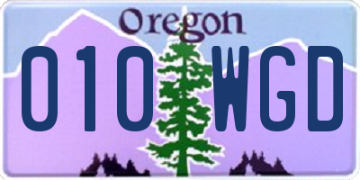 OR license plate 010WGD