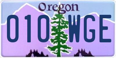 OR license plate 010WGE