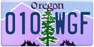 OR license plate 010WGF