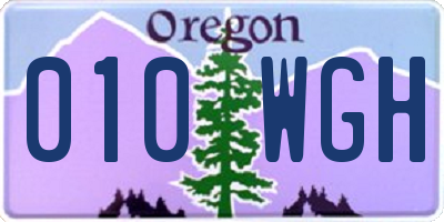 OR license plate 010WGH