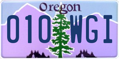 OR license plate 010WGI