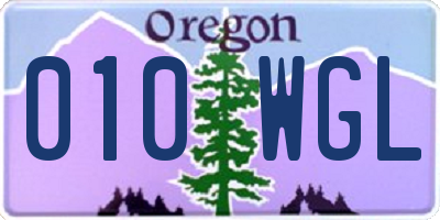OR license plate 010WGL