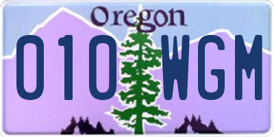 OR license plate 010WGM