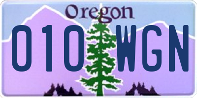 OR license plate 010WGN