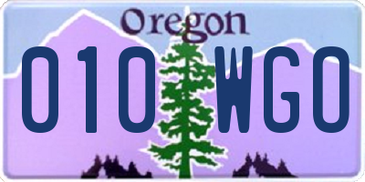 OR license plate 010WGO