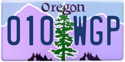 OR license plate 010WGP