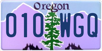 OR license plate 010WGQ