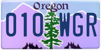 OR license plate 010WGR