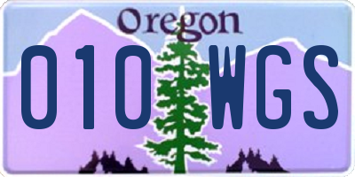 OR license plate 010WGS