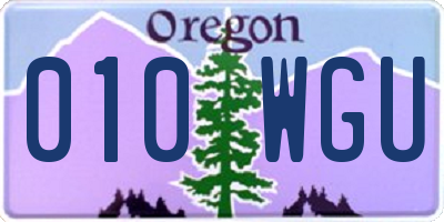 OR license plate 010WGU