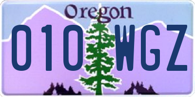 OR license plate 010WGZ