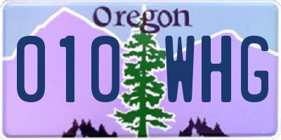 OR license plate 010WHG