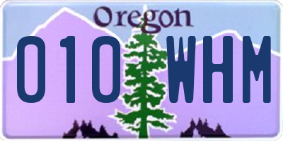 OR license plate 010WHM
