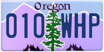 OR license plate 010WHP