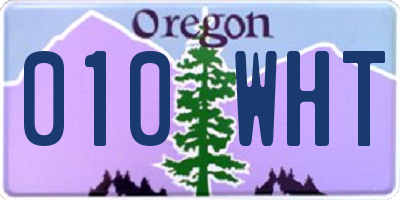 OR license plate 010WHT