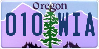 OR license plate 010WIA