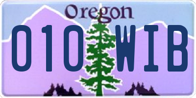 OR license plate 010WIB