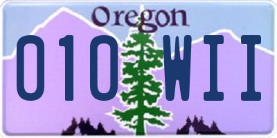 OR license plate 010WII