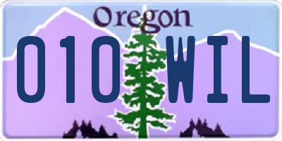 OR license plate 010WIL