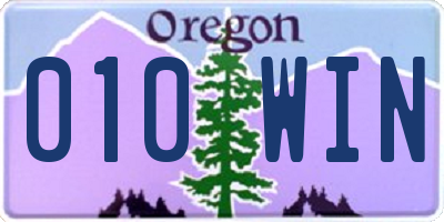 OR license plate 010WIN
