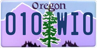 OR license plate 010WIO