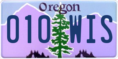OR license plate 010WIS