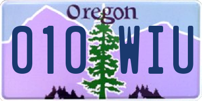 OR license plate 010WIU