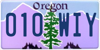 OR license plate 010WIY