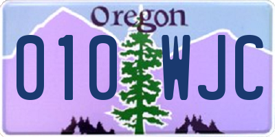 OR license plate 010WJC