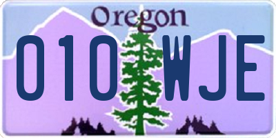 OR license plate 010WJE