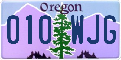 OR license plate 010WJG