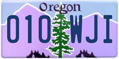 OR license plate 010WJI