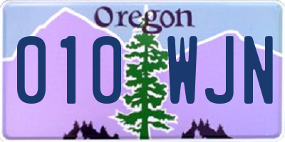 OR license plate 010WJN