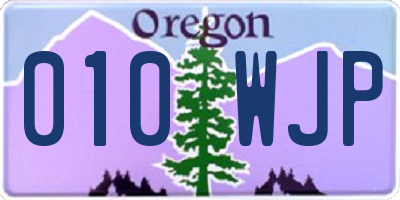 OR license plate 010WJP